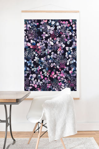 Ninola Design Hydrangea Dark Art Print And Hanger