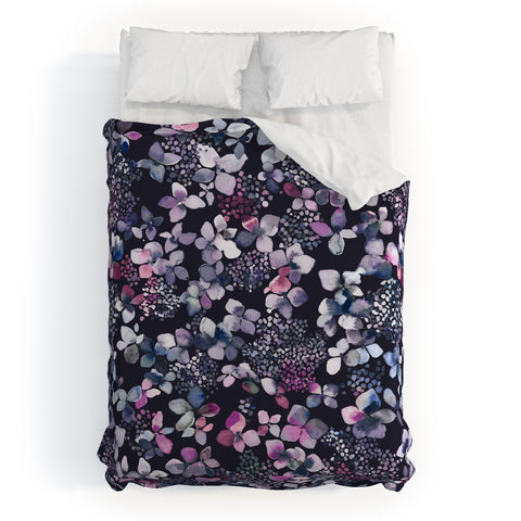Ninola Design Hydrangea Dark Duvet Cover
