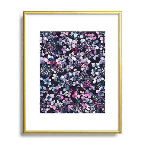 Ninola Design Hydrangea Dark Metal Framed Art Print