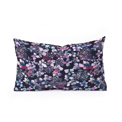 Ninola Design Hydrangea Dark Oblong Throw Pillow