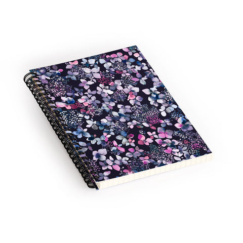 Ninola Design Hydrangea Dark Spiral Notebook