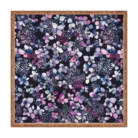 Ninola Design Hydrangea Dark Square Tray