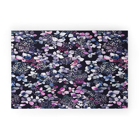 Ninola Design Hydrangea Dark Welcome Mat