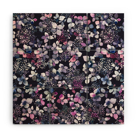 Ninola Design Hydrangea Dark Wood Wall Mural