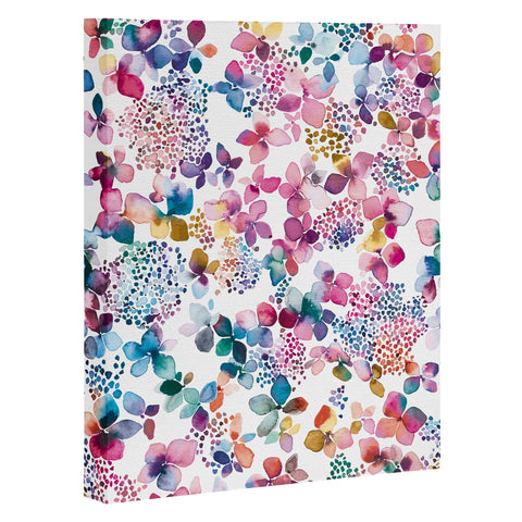 Ninola Design Hydrangea Flowers Art Canvas