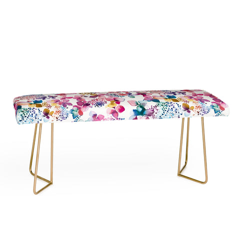 Ninola Design Hydrangea Flowers Bench