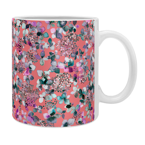 Ninola Design Hydrangea Flowers Coral Coffee Mug