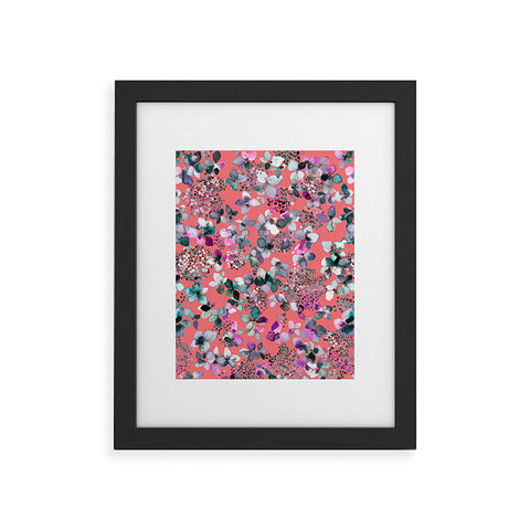 Ninola Design Hydrangea Flowers Coral Framed Art Print