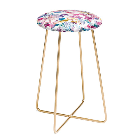 Ninola Design Hydrangea Flowers Counter Stool