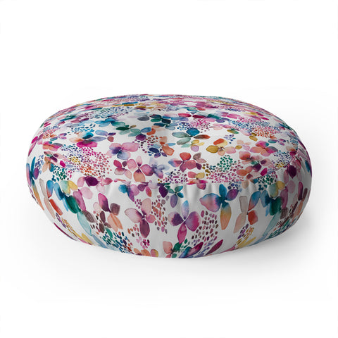 Ninola Design Hydrangea Flowers Floor Pillow Round