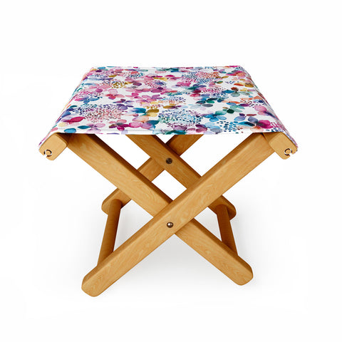 Ninola Design Hydrangea Flowers Folding Stool
