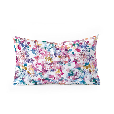 Ninola Design Hydrangea Flowers Oblong Throw Pillow