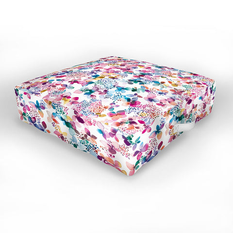 Ninola Design Hydrangea Flowers Outdoor Floor Cushion
