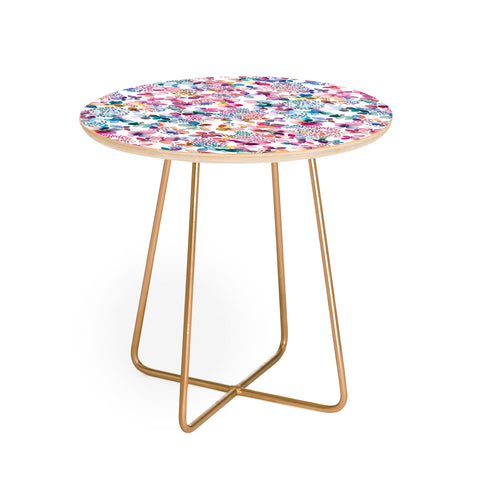 Ninola Design Hydrangea Flowers Round Side Table