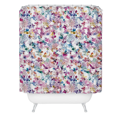 Ninola Design Hydrangea Flowers Shower Curtain