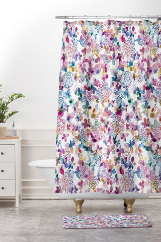 Ninola Design Hydrangea Flowers Shower Curtain And Mat