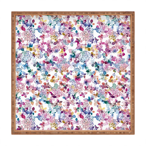 Ninola Design Hydrangea Flowers Square Tray