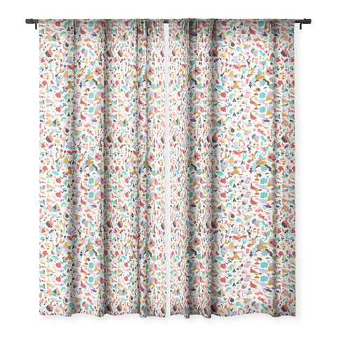 Ninola Design Imaginary Geo Animals Shapes Sheer Window Curtain