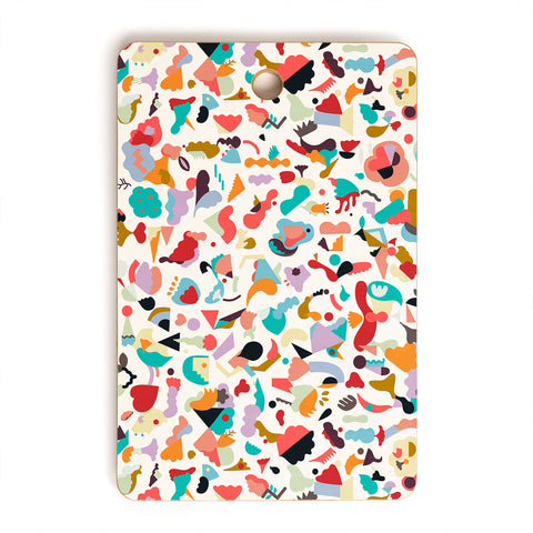 Ninola Design Imaginary Geo Animals Shapes Cutting Board Rectangle