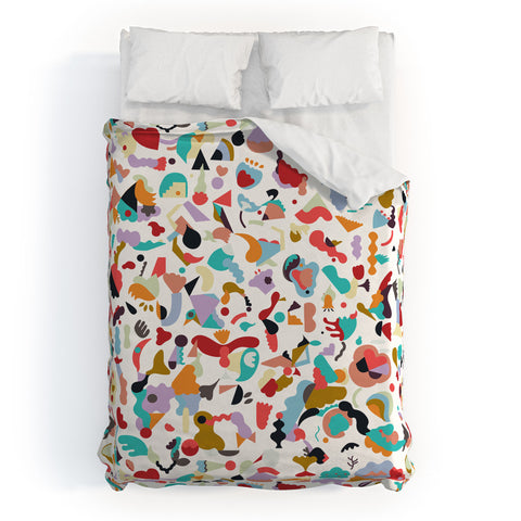 Ninola Design Imaginary Geo Animals Shapes Duvet Cover