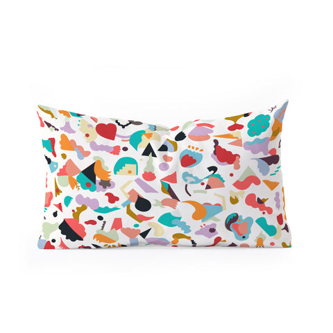 Ninola Design Imaginary Geo Animals Shapes Oblong Throw Pillow