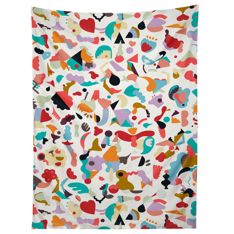 Ninola Design Imaginary Geo Animals Shapes Tapestry