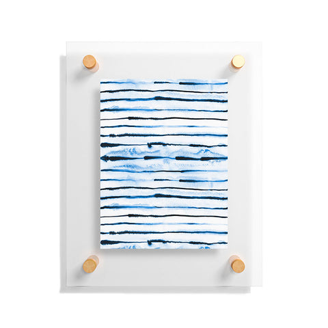 Ninola Design Indigo ink stripes Floating Acrylic Print