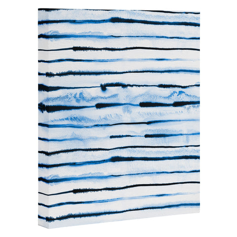 Ninola Design Indigo ink stripes Art Canvas