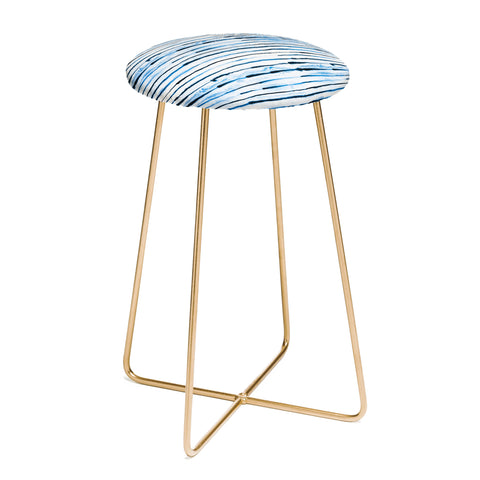 Ninola Design Indigo ink stripes Counter Stool