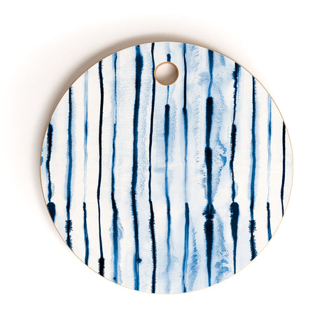 Ninola Design Indigo ink stripes Cutting Board Round
