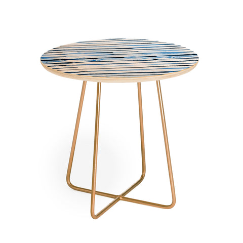 Ninola Design Indigo ink stripes Round Side Table