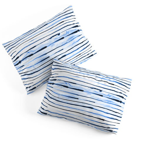 Ninola Design Indigo ink stripes Pillow Shams