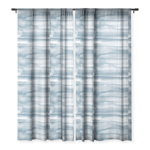 Ninola Design Indigo Watercolor Gradient Sheer Window Curtain