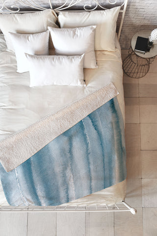 Ninola Design Indigo Watercolor Gradient Fleece Throw Blanket