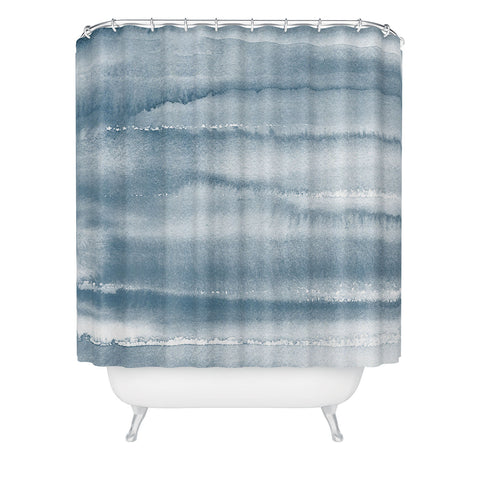 Ninola Design Indigo Watercolor Gradient Shower Curtain