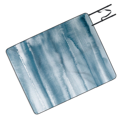 Ninola Design Indigo Watercolor Gradient Picnic Blanket
