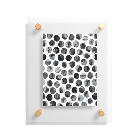 Ninola Design Ink dots Black Floating Acrylic Print