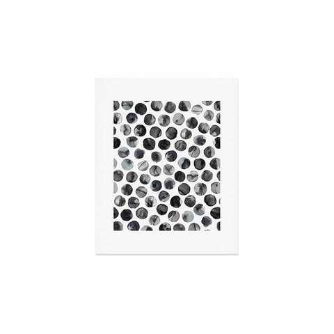 Ninola Design Ink dots Black Art Print