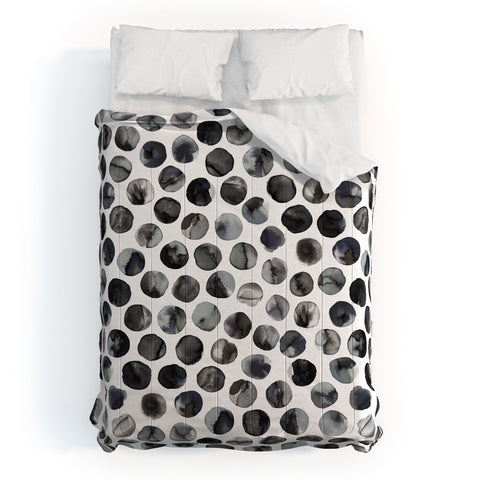 Ninola Design Ink dots Black Comforter