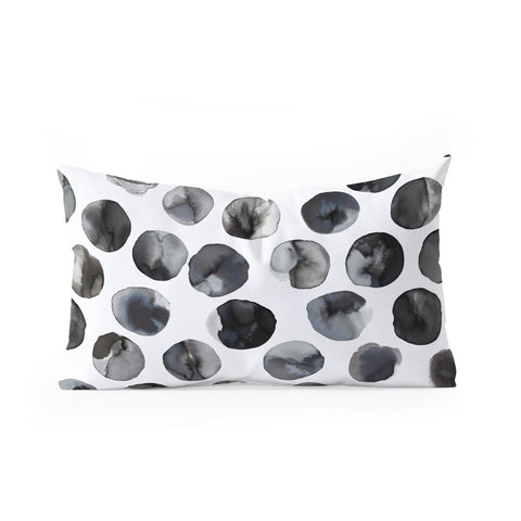 Ninola Design Ink dots Black Oblong Throw Pillow