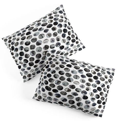 Ninola Design Ink dots Black Pillow Shams