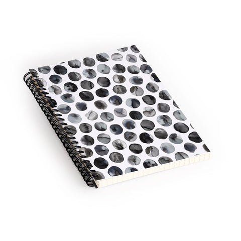 Ninola Design Ink dots Black Spiral Notebook
