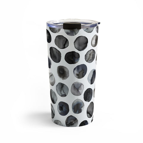 Ninola Design Ink dots Black Travel Mug