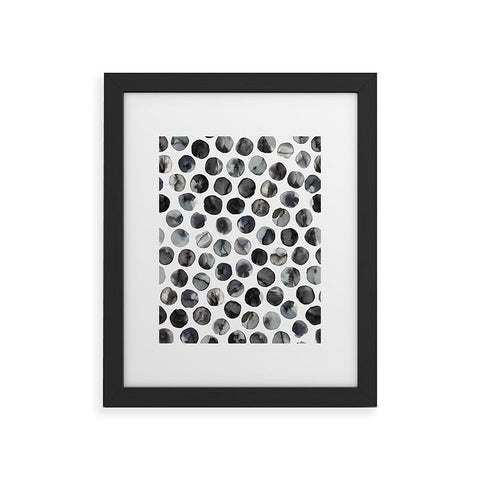 Ninola Design Ink dots Black Framed Art Print