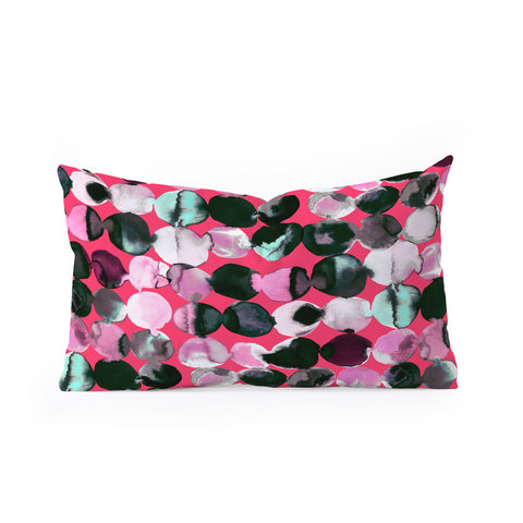 Ninola Design Ink Dots Strawberry Oblong Throw Pillow
