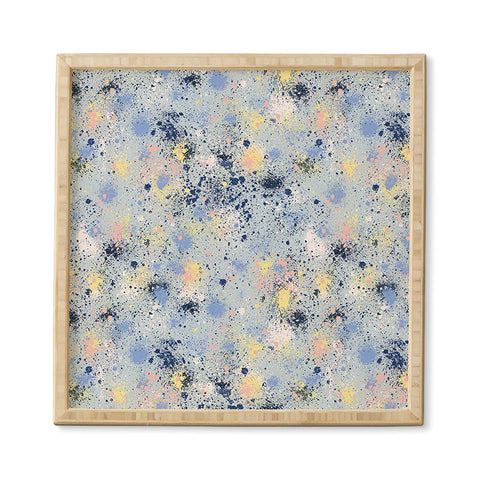 Ninola Design Ink dust texture soft blue Framed Wall Art
