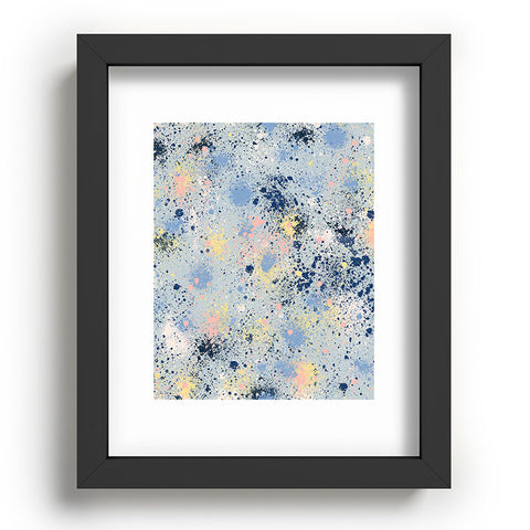 Ninola Design Ink dust texture soft blue Recessed Framing Rectangle
