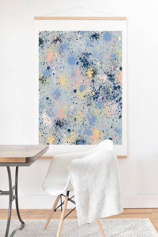 Ninola Design Ink dust texture soft blue Art Print And Hanger