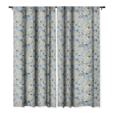 Ninola Design Ink dust texture soft blue Blackout Window Curtain