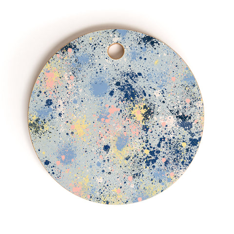 Ninola Design Ink dust texture soft blue Cutting Board Round